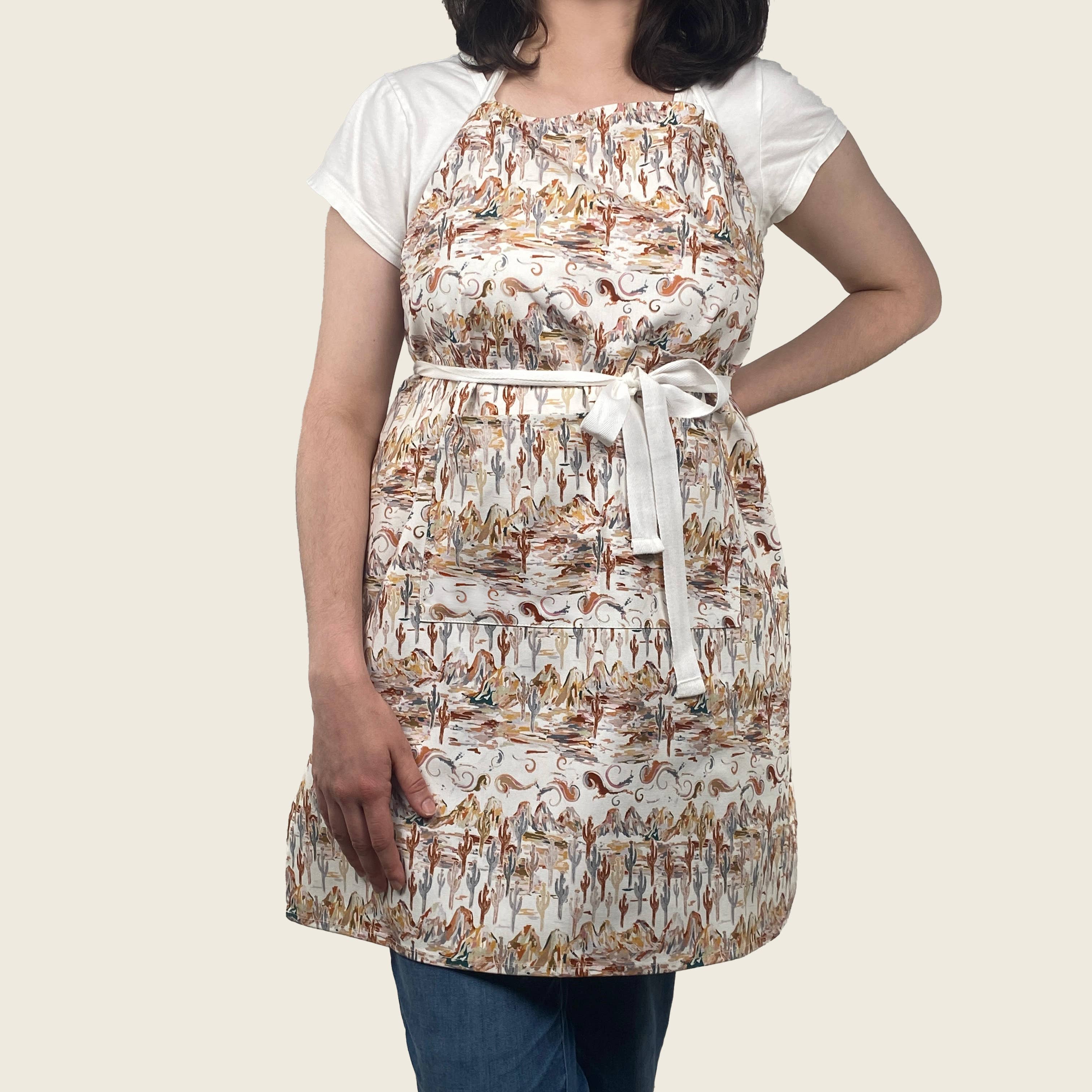 Cher the Fire - Wholesale Apron - Cotton Apron, Painted Desert agate Southwestern watercolor2