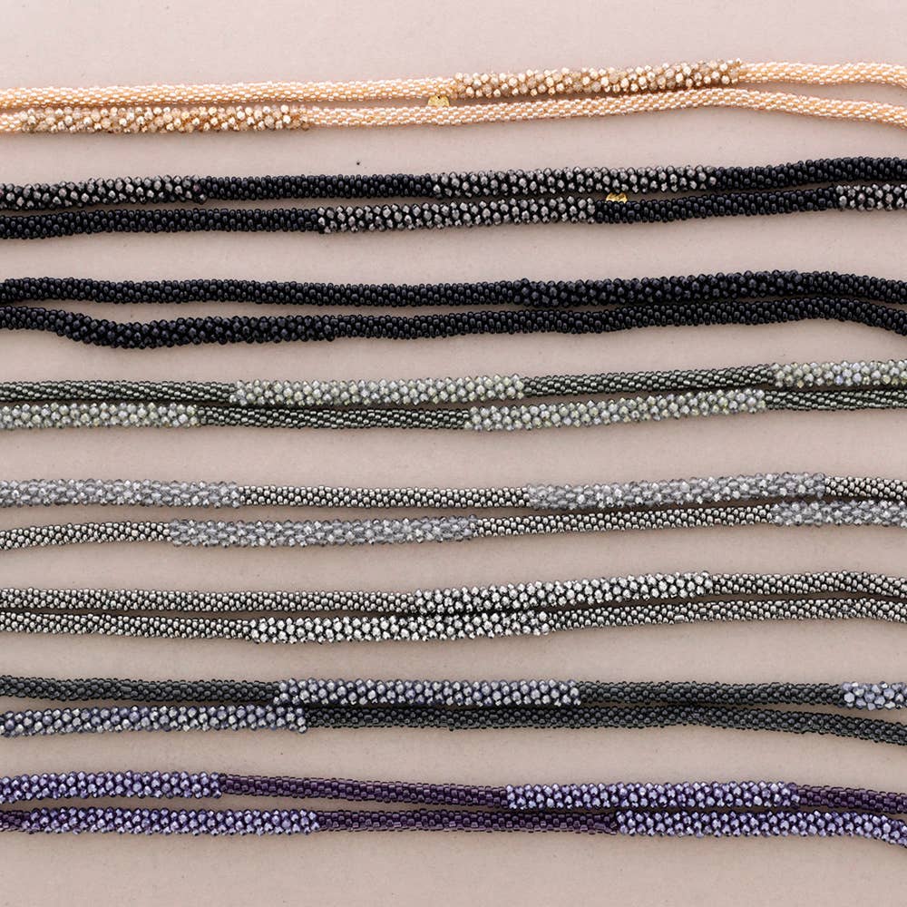 Sonata - Venta al por mayor Collares de cadenas y eslabones - Collar Largo Bicolor Cristales Facetados3