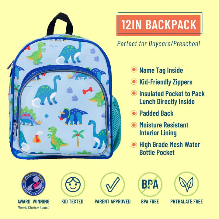 Wildkin - Wholesale Backpack - Kids - Dinosaur Land Backpack - 12 Inch