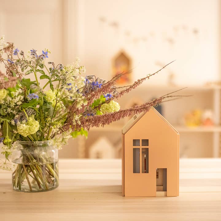 Babai – wholesale Tillbehörskit för docka - Barn – Trä dockhus på magnetuppsättningen. Rosa & Grå. 3st