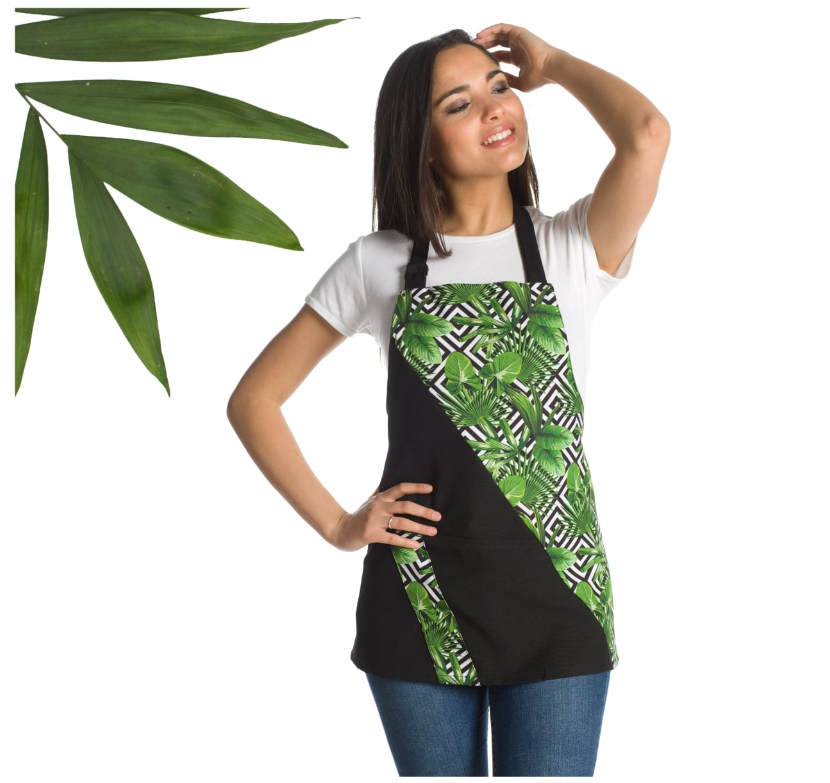 West Rose abbigliamento professionale - Vente Tabliers - TABLIER DE TRAVAIL STELLA JUNGLE NOIR0