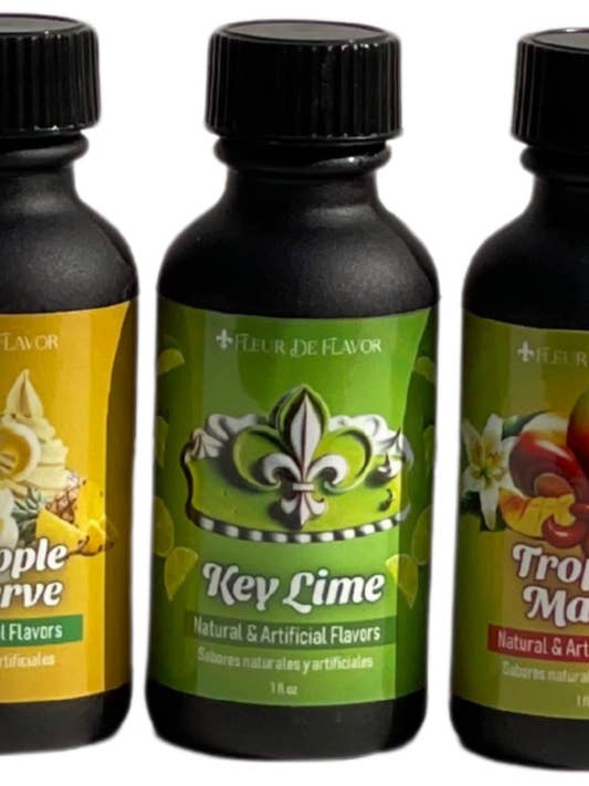 Collection de Délices Tropicaux – Sorbet Ananas, Citron Vert & Mangue Tropicale (Trio d'Émulsions de 1 oz) pour la vente par Fleur De Flavor