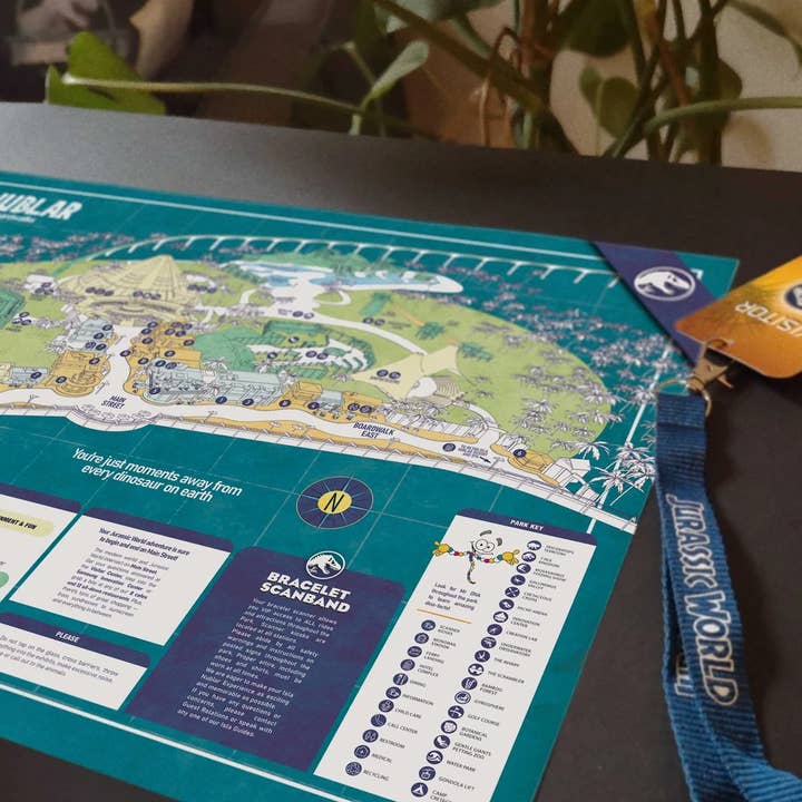 KikoIlustrador – Engroshandel Plakat – JURASSIC MAP - Gadeplan - Størrelse A31