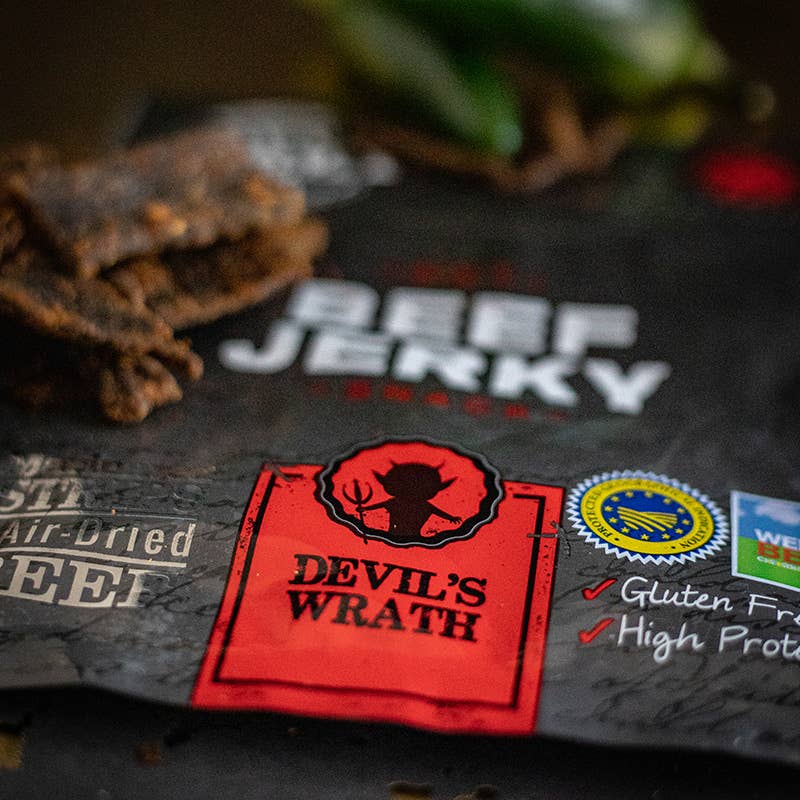Trailhead | Get Jerky – wholesale Jerky – Devil's Wrath Jerky - Fiery & Spicy Jerky with red chilis1