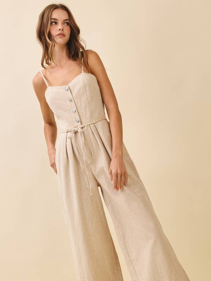 CP10237-Micro Floral Print Wide Leg Sweetheart Jumpsuit for wholesale by TCEC