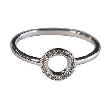 CUBIC OPEN CIRCLE RG SILVER/CLEAR for wholesale by Fabienne