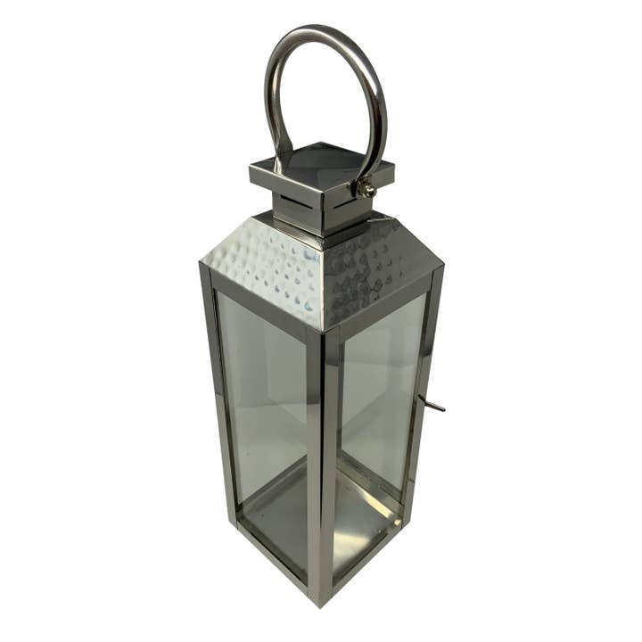 Wilco Home - Wholesale Lantern - Summer Garden Candle Lantern-Polished Nickel Finish 5