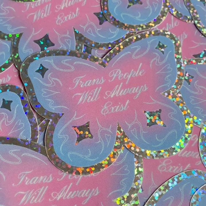 Trans People Will Always Exist / Vinyl Sticker for wholesale by vickyisdrawing