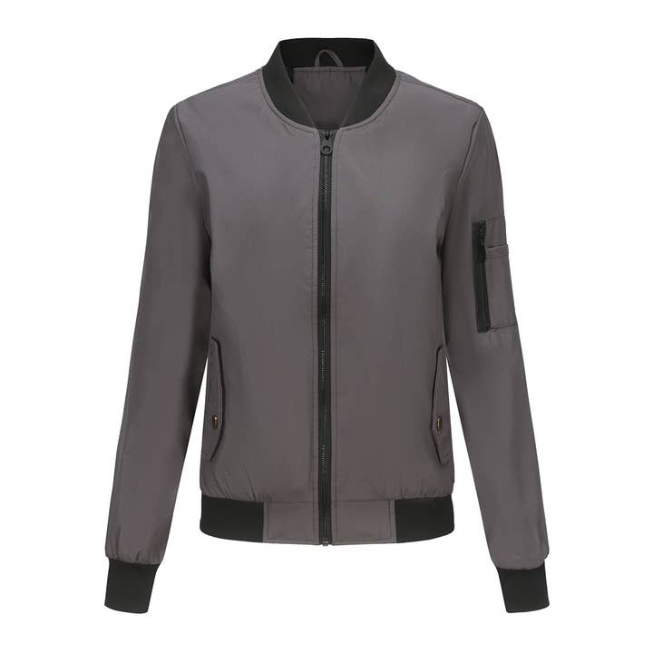 Rosa Clothing - Wholesale Bomber Jacket - Women's - zip front bomber jacket with side pocket
