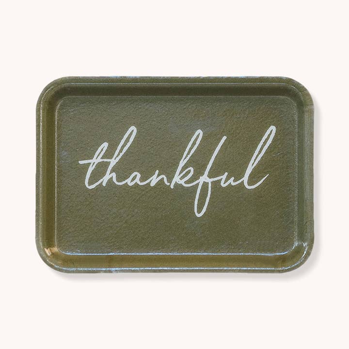 Finding Home Farms - Wholesale Decorative Tray - Decorative Gathering Trinket Tray, Thankful (Thanksgiving)