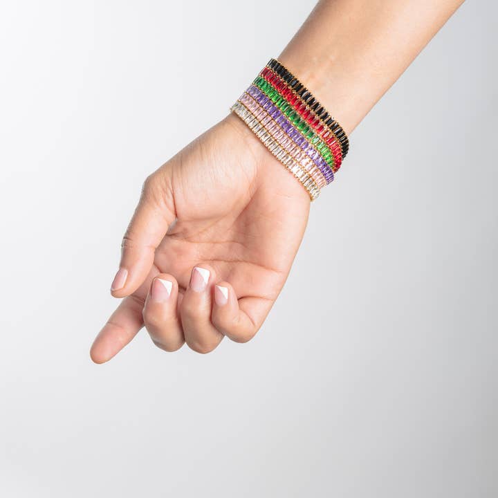 Bracciale tennis Crystal Baguette per la vendita all'ingrosso da parte di Bjoo Boutique