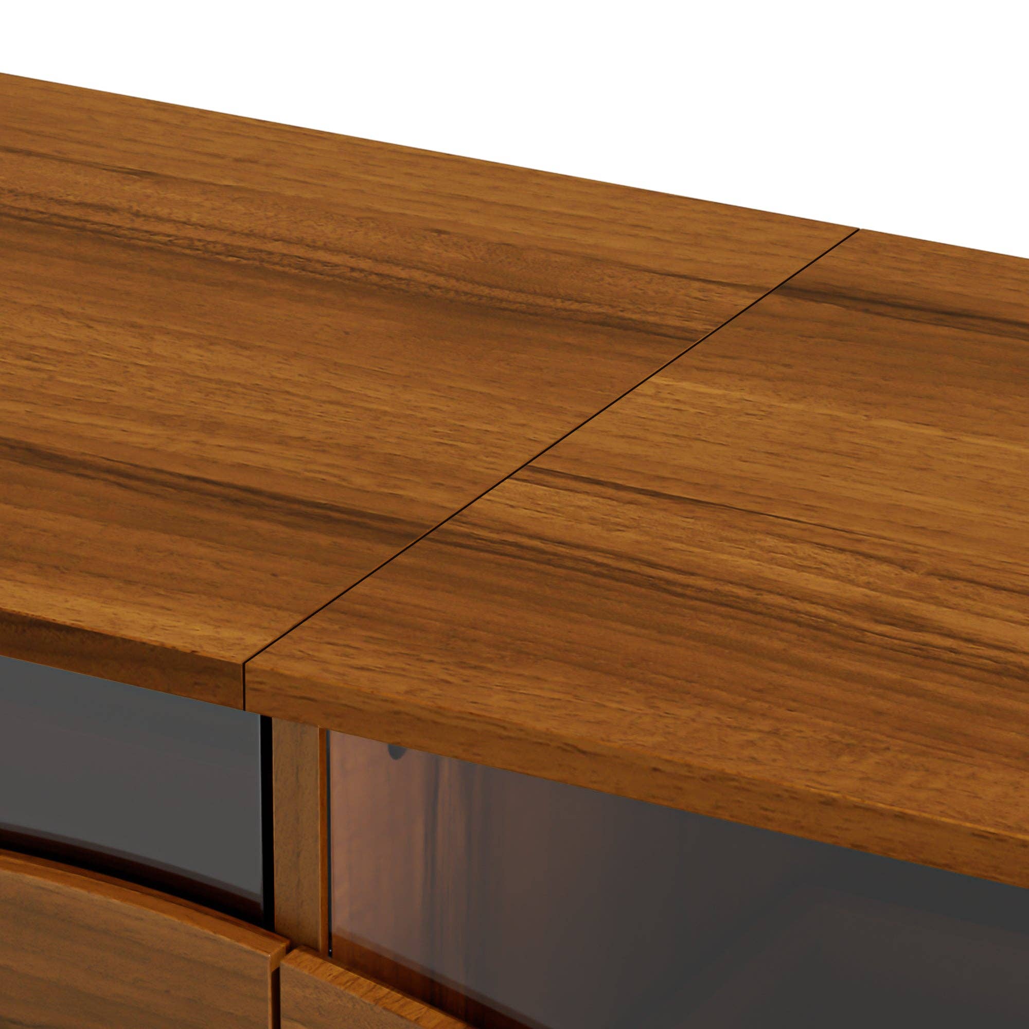 Urban Meuble - Wholesale Console Table - Retro walnut-effect TV stand with LED lighting and gold metal legs PROKARYOT13