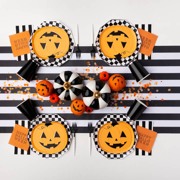 Bonjour Fête - Wholesale Disposable Plate - ORANGE JACK-O-LANTERN SMALL PLATES2