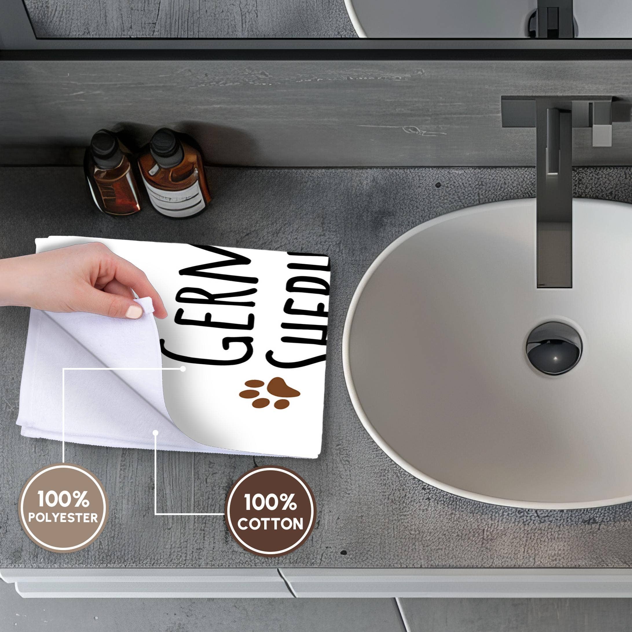 3dRose - Wholesale Bath Towel - 3dRose, German Shepherd Dog Mom - Alsatian - Doggie by breed - brown muddy paw prints - doggy lover mama, Towel3