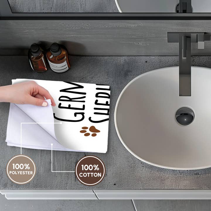 3dRose - Wholesale Bath Towel - 3dRose, German Shepherd Dog Mom - Alsatian - Doggie by breed - brown muddy paw prints - doggy lover mama, Towel3