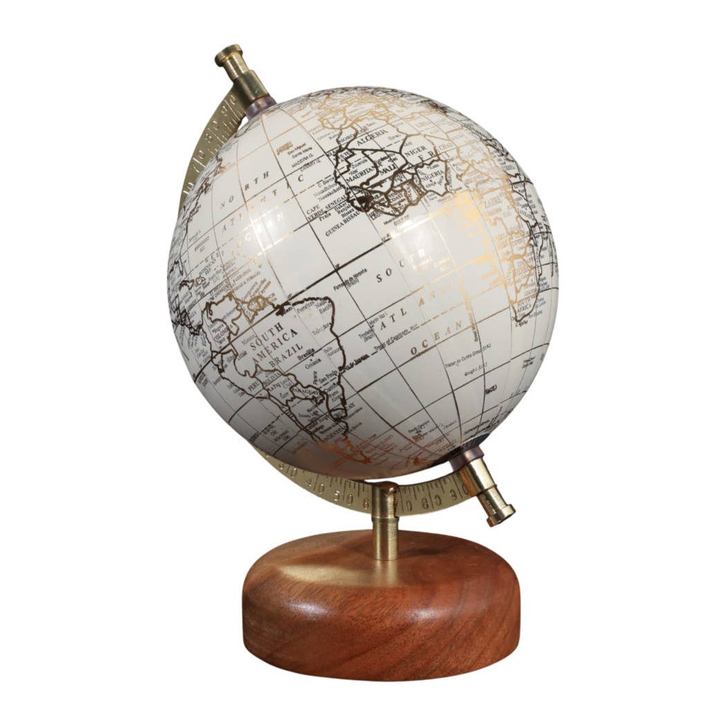 Sagebrook Home - Wholesale Desk Globe - Resin Wood Base Globe Sculpture - Natural, 10 in.6