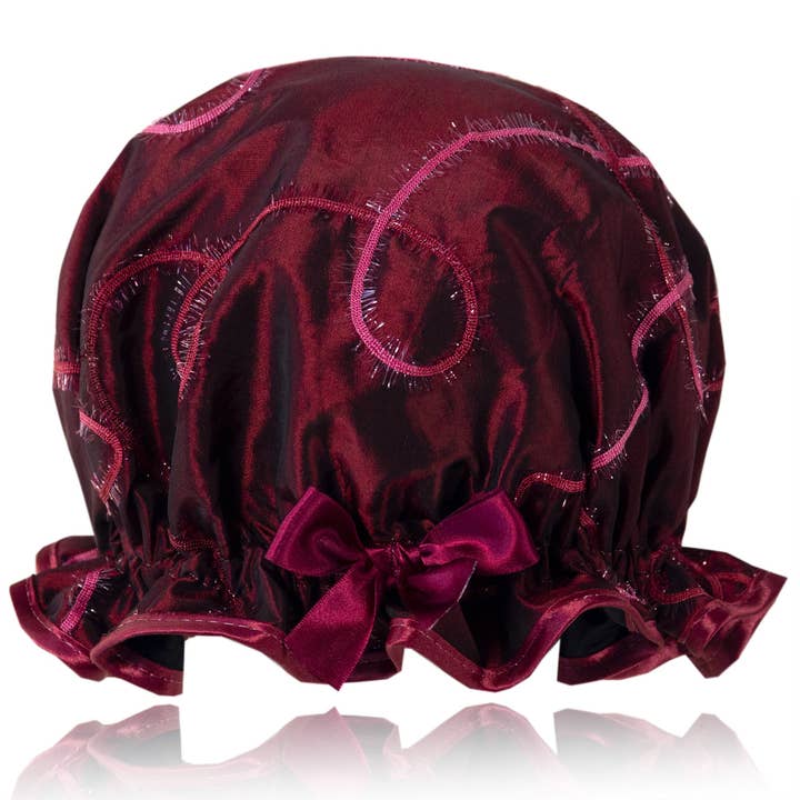 Bonnet de Douche Ruby Ribbons pour la vente par Dilly Daydream