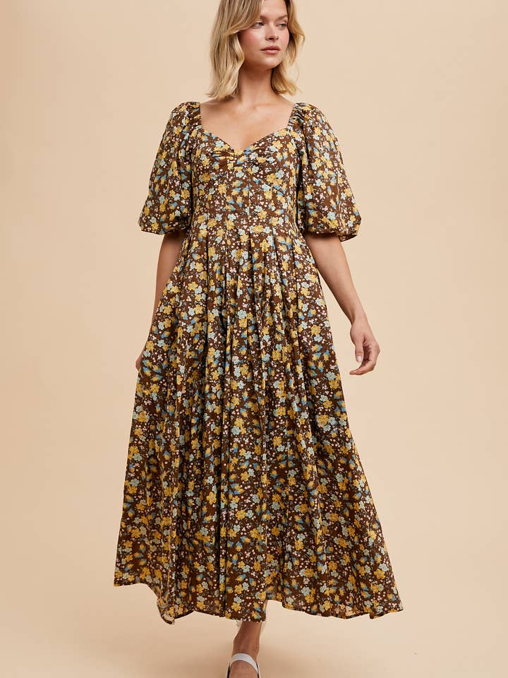 MAXI-JURK VAN KATOEN MET BLOEMENPRINT voor wholesale door In Loom
