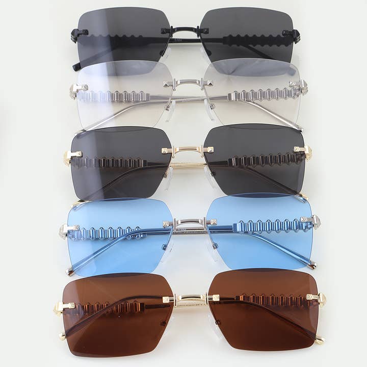 Modern Pyramid Frame Box Sunglasses for wholesale by 3AM BY H&D ACCESSORIES