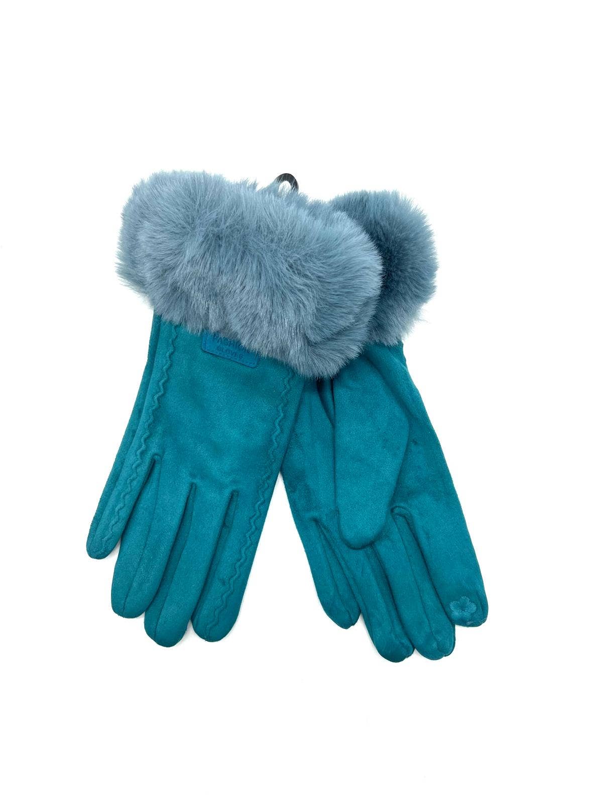 LINETA - Wholesale Gloves - Women's - ST-3009 Single glove with faux fur trim9