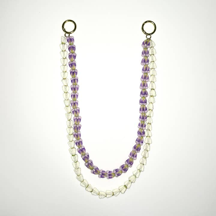 Purple & White Crown Clay Lei | Purse Bag Accessory for wholesale by Cali Kai Hawaii