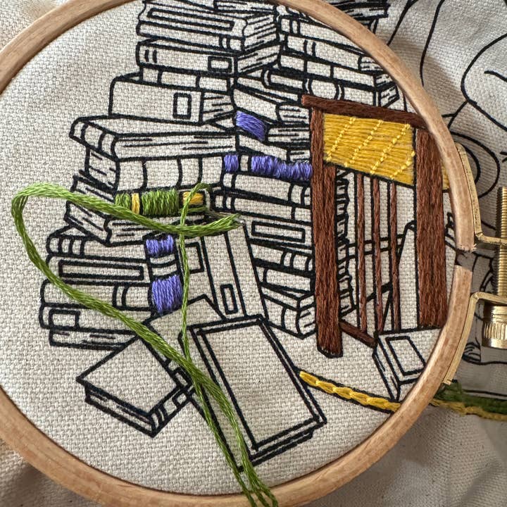 Rosanna Diggs Embroidery - Wholesale Embroidery/Cross Stitch Supplies - Book Dragon Tote Bag Embroidery Kit5