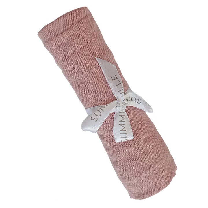 Summerville organic - Wholesale Swaddle - Baby - Organic Muslin Swaddle Blanket Pale Mauve