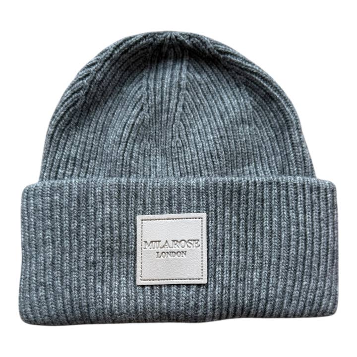 Gorro de Punto Canalé en Gris para Regalo de Navidad para venta al por mayor de Mila Rose London