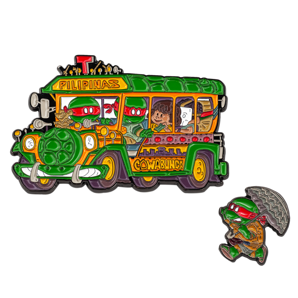 Little Shop of Pins – Engroshandel Reversnål/knap – Jeepney Kultura Green Machin Pin Sæt (FAHM Edition)0