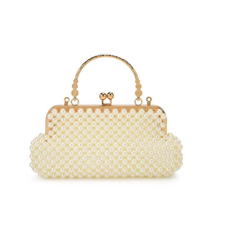 Cherish Kisslock Closure Acrylic Pearl Bag for wholesale by KAYLA+AVA