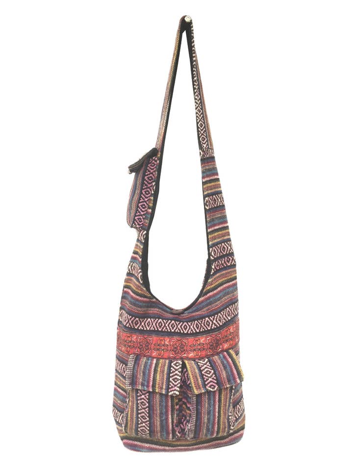 Flower Printed Tribal Cotton Hobo Bag for wholesale by The Collection Royal / Royal Handicrafts