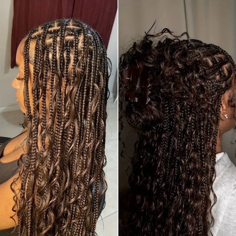U-Got Beauty Hair & Supply Store - Wholesale Wig/Hair Piece - 22 Inch Boho Box Braid Knotless Goddess Locs Wig with Curly 3
