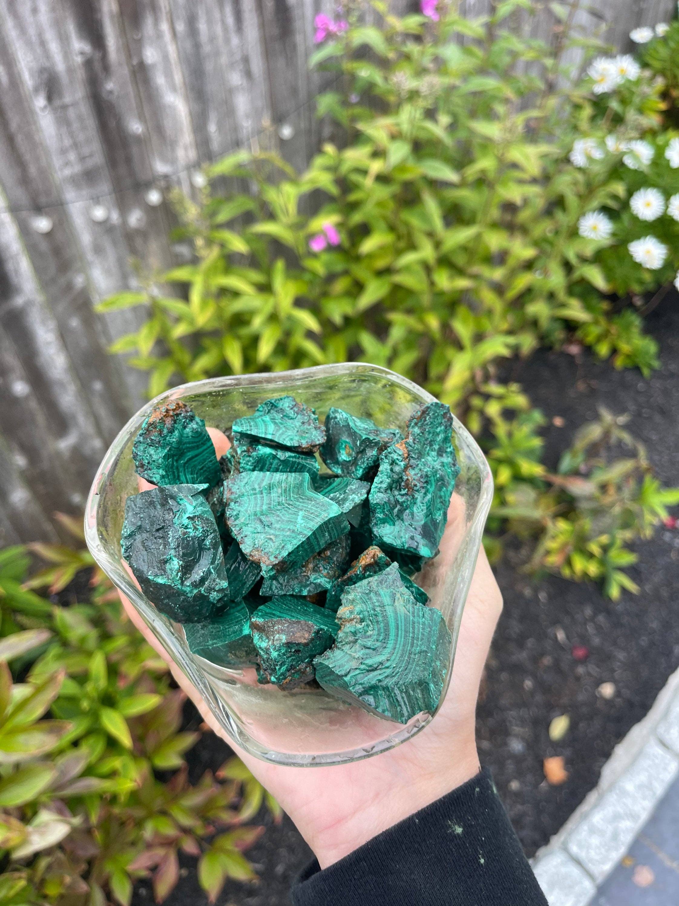 Tumbledshop - Vendita all'ingrosso Pietra/cristallo spirituale - Malachite naturale, malachite verde grezza, allontana il pericolo6