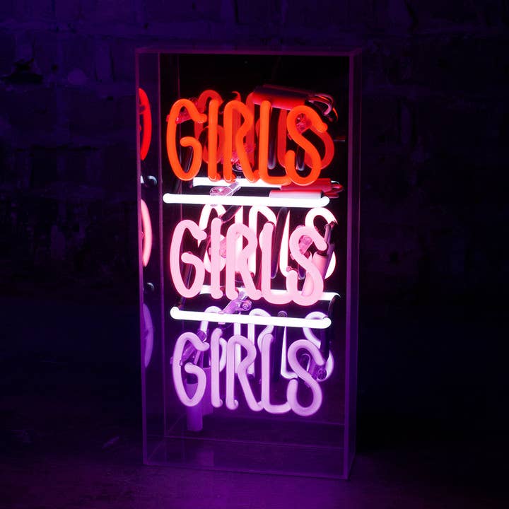 'Girls Girls Girls' Acrylic Box Neon Light for wholesale by Locomocean