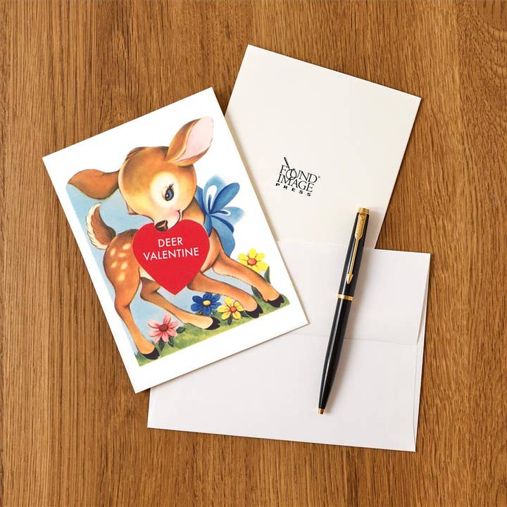 Found Image Press - Wholesale Stationery/Notecard Set - Greeting Card VL-416 Deer Valentine
