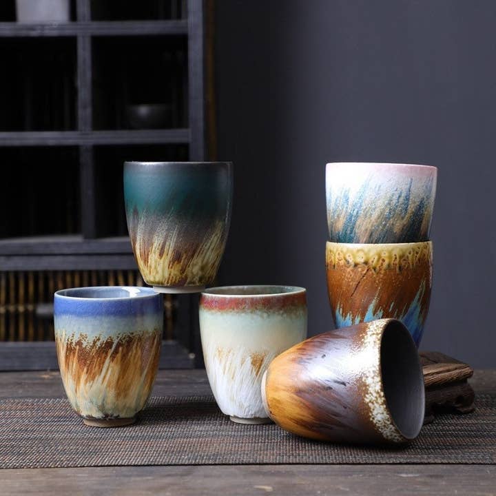 Gohobi - Wholesale Coffee/Tea Cup - Gohobi Hand-painted Japanese Style Colourful Tea Cup Yunomi