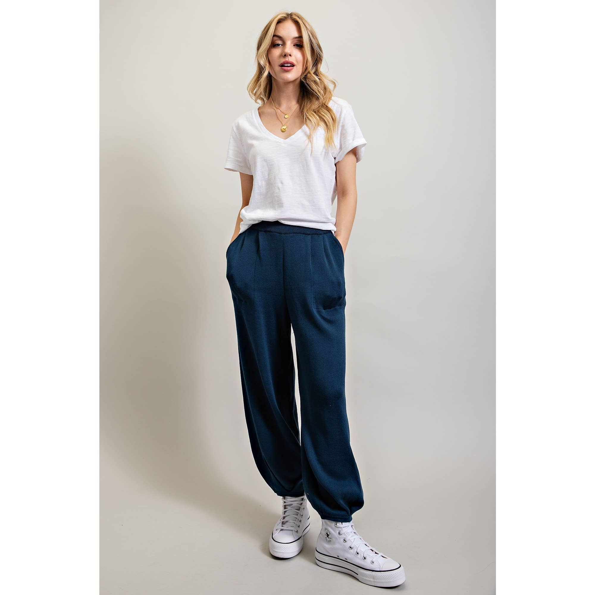 Sweet Generis - Wholesale Pants - Women's - SWEATER TAPERED RELAXED FIT PANTS0