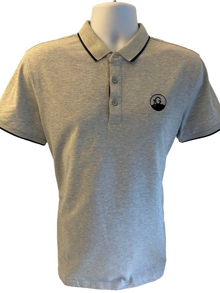 Gibson Golf Signature Polo - Grey / Black for wholesale by Gibson Golf
