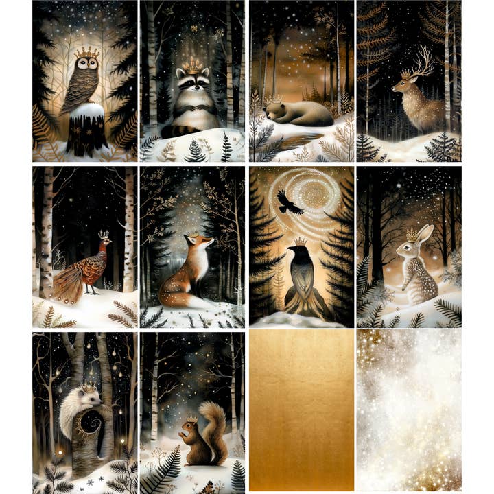 Papel de Arroz Dorado de Invierno, 8 x 10.5 pulgadas (A4) para venta al por mayor de Craft Kreatively