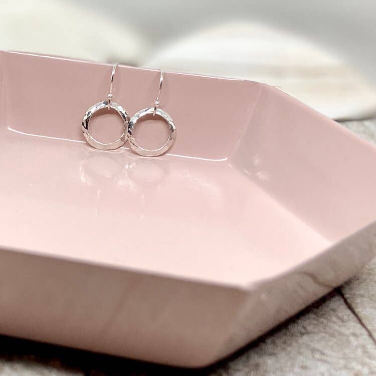 Simply Sterling Designs - Wholesale Dangle Earrings - Teensy O Hammered Sterling Silver Earrings1