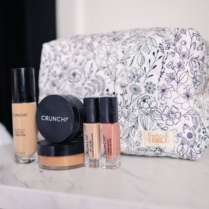 Frederick Family Co. - Wholesale Makeup/Cosmetic Bag - Quilted Carry All Pouch for Women – Large Makeup Organizer Bag, Stand Up Toiletry Case, Wide Zipper Opening, Cute Travel Pouch21