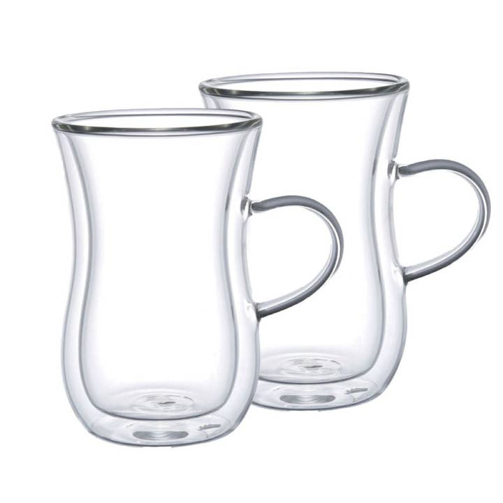 Tasses à thé double paroi avec anse - lot de 2 pour la vente par AULICA