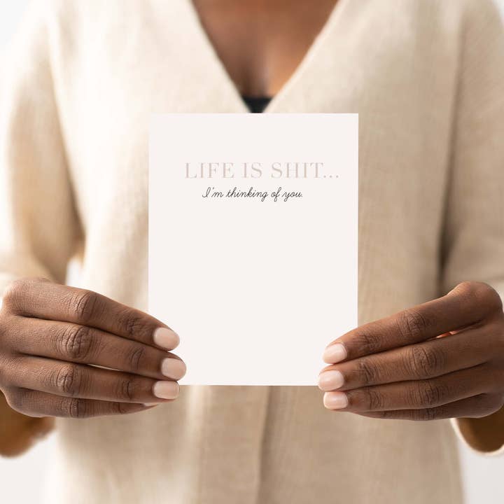 Blú Rose – wholesale Sympathy card – Life is Shit Sympathy Greeting Card3
