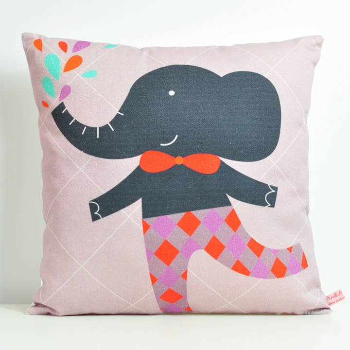 almohada cuadrada señor elefante para venta al por mayor de PinkNounou