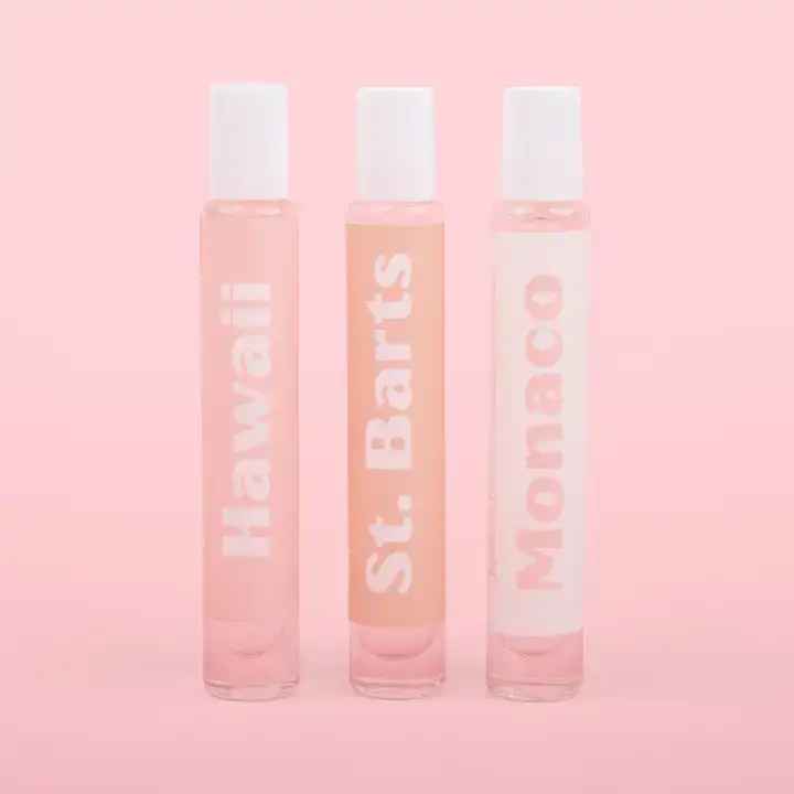 Caprice & Co - Vente Parfums à bille - Roll On - Eau de Parfum  Présentation Hawaï - Monaco - St. Barts2