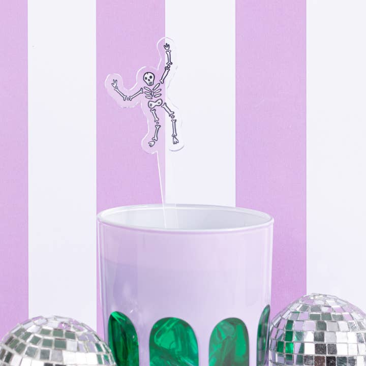 Dancing Skeleton 1 Acrylic Stir Stick for wholesale by Swag