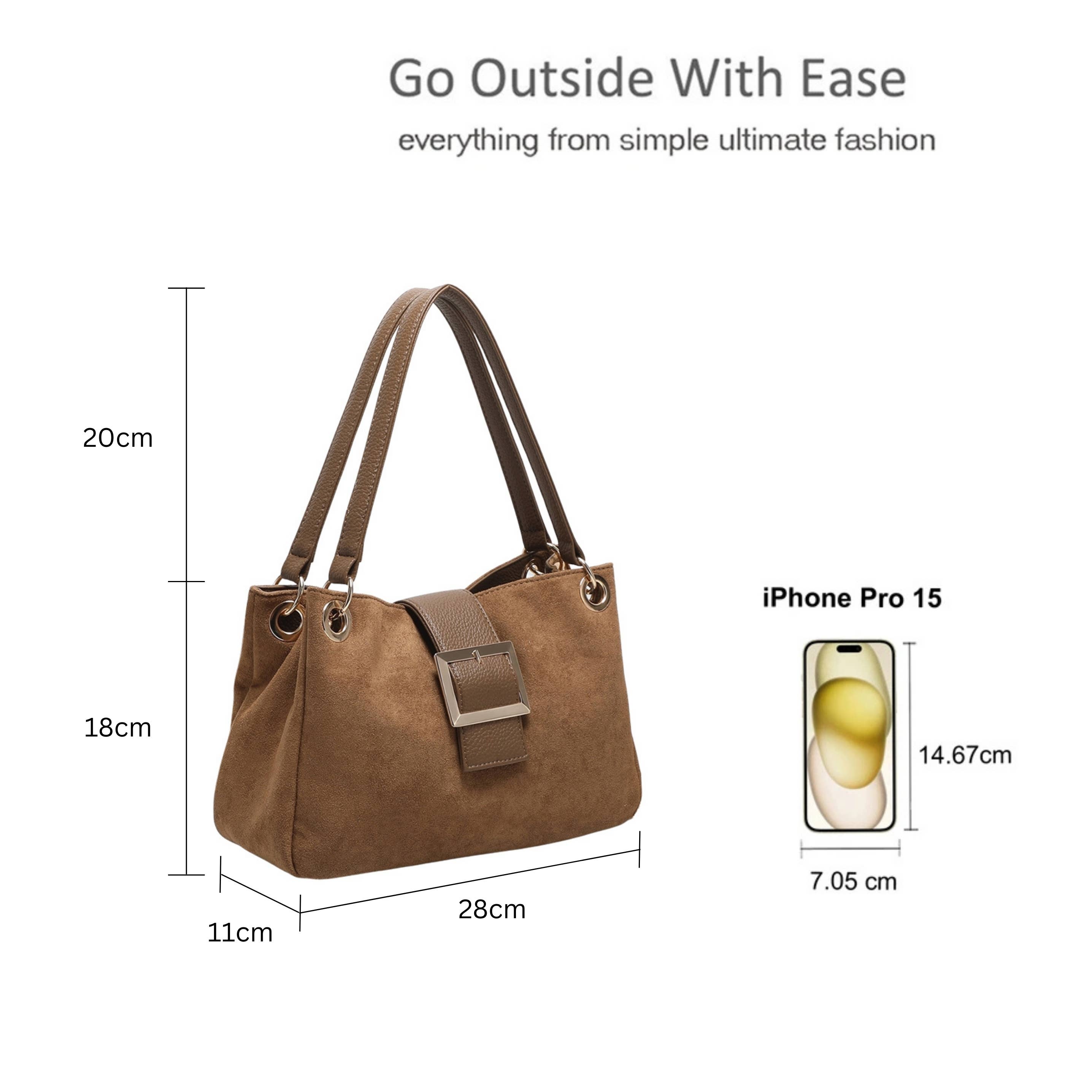 Ellas Trading – wholesale Axelremsväska – Dam – Axelväska med spänne och dubbla handtag upptill8