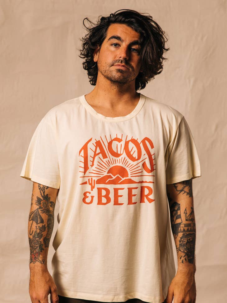 Wholesale Tacos & Beer Western Vintage Style Tee for Men & Women for your  store - Faire