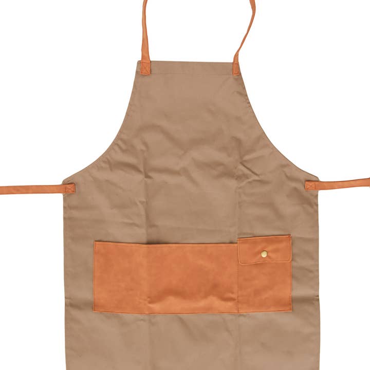 Botang – Großhandel Schürzen – Gartenschürze aus Baumwolle mit PU-Leder und Beutel (75x58cm)2