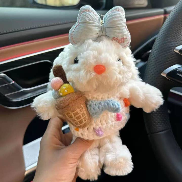 Porte-clés en peluche lapin avec clip pour sac à dos et sangle de cou pour la vente par MoodGold